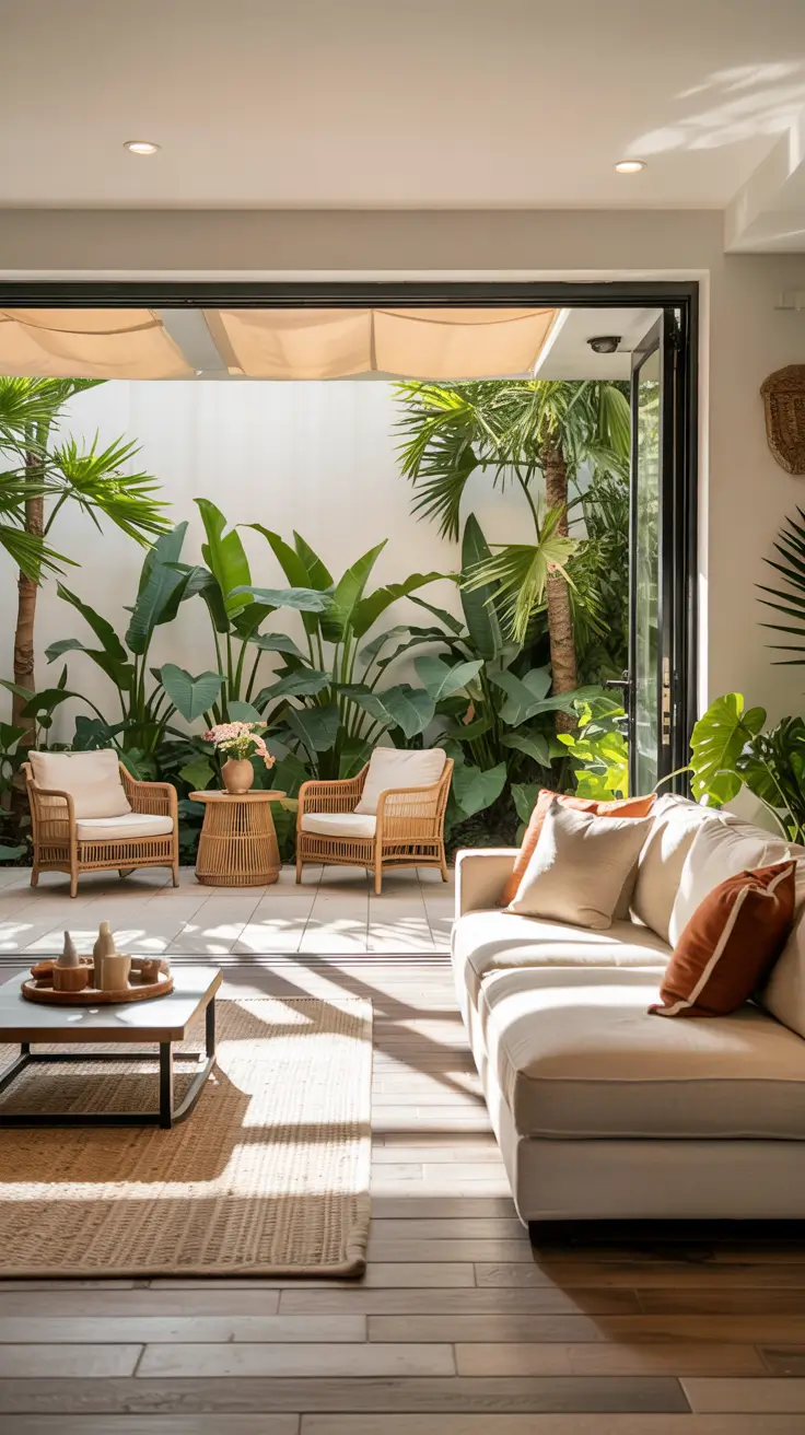 indoor - outdoor living room 2026 Private Garden Patio