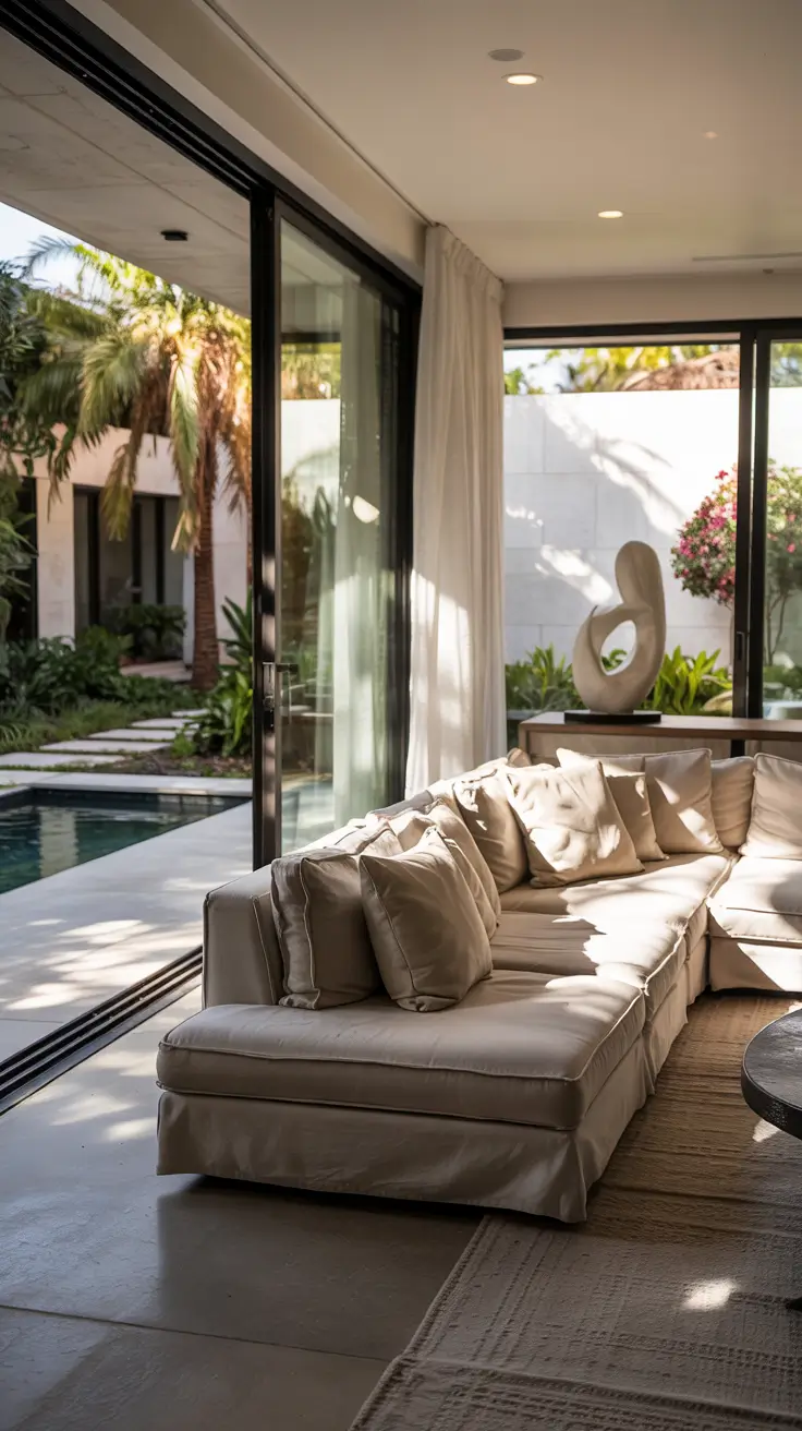 indoor - outdoor living room 2026 Poolside Design