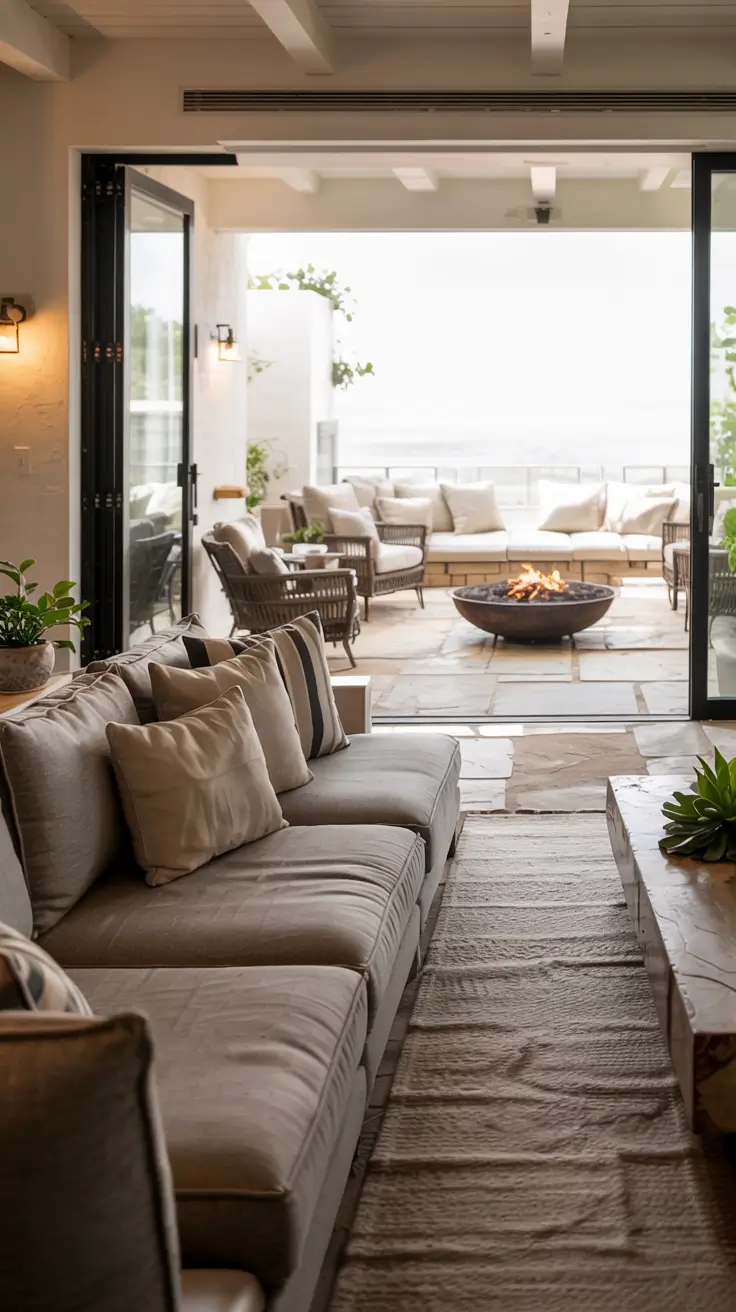 indoor - outdoor living room 2026 How Indoor–Outdoor Flow Shapes Modern Homes