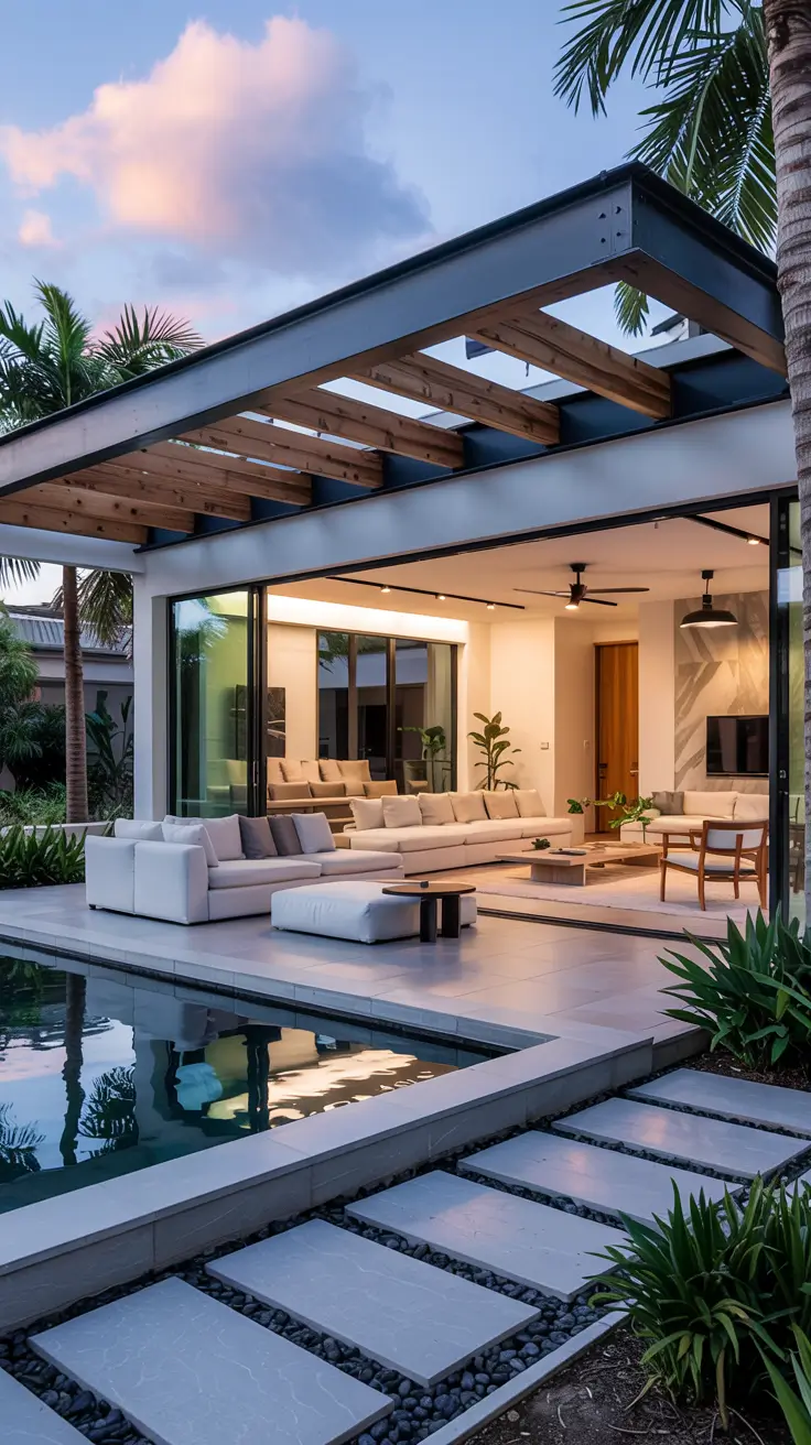 indoor - outdoor living room 2026 How Indoor–Outdoor Flow Shapes Modern Homes