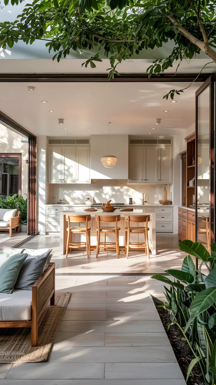 indoor - outdoor living room 2026 Indoor–Outdoor Living Room And Kitchen As One Seamless Space