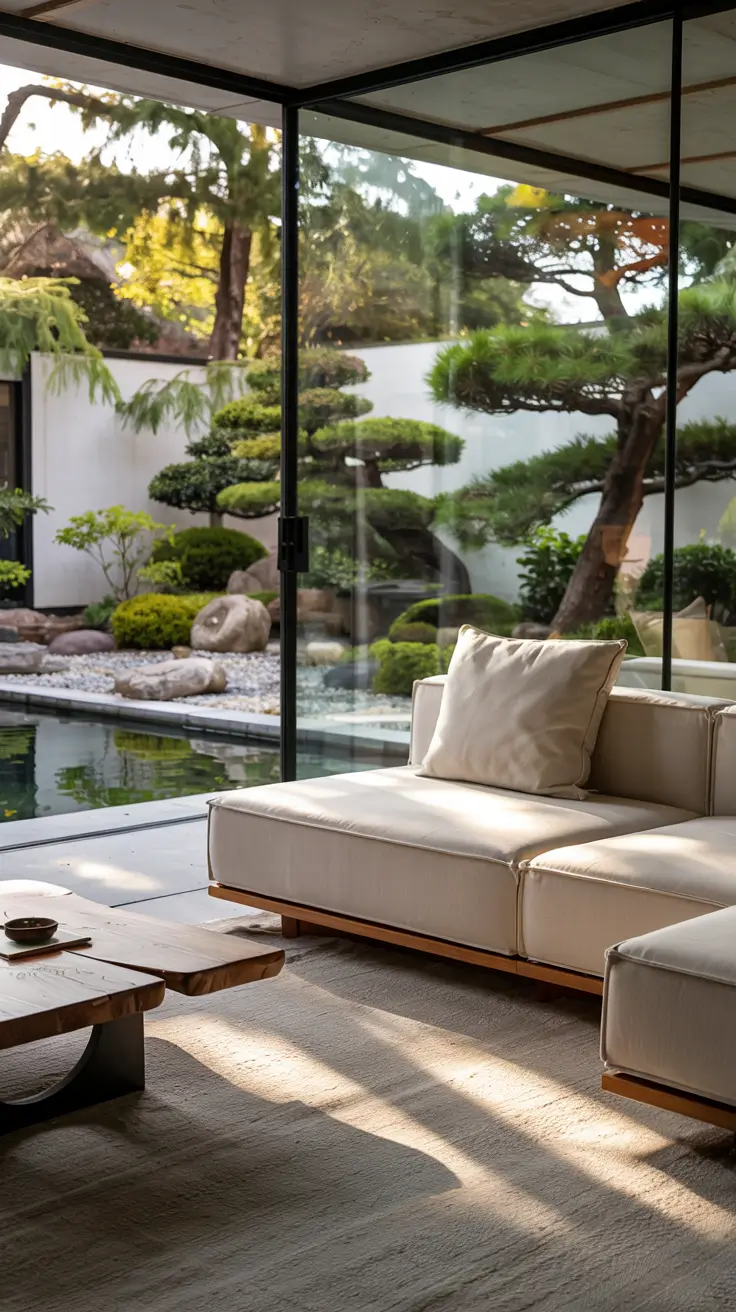 indoor - outdoor living room 2026 Glass Wall Living Rooms That Open To Nature