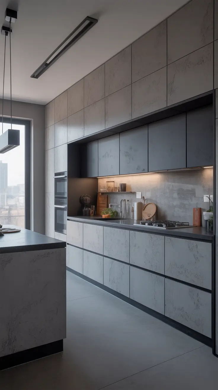 Kitchen Cabinets Ideas 2026 Cement Texture Kitchen Cabinets Ideas Design Modern