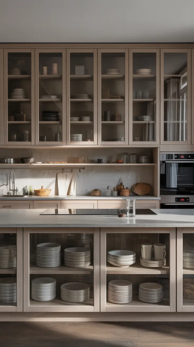 Kitchen Inspiration Ideas 2026 17 — Inspiring Images Of Glass Cabinets And Open Shelving