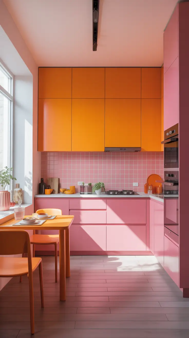 Kitchen Inspiration Ideas 2026 21 — Bold Pink And Orange Kitchen Design Inspiration Ideas