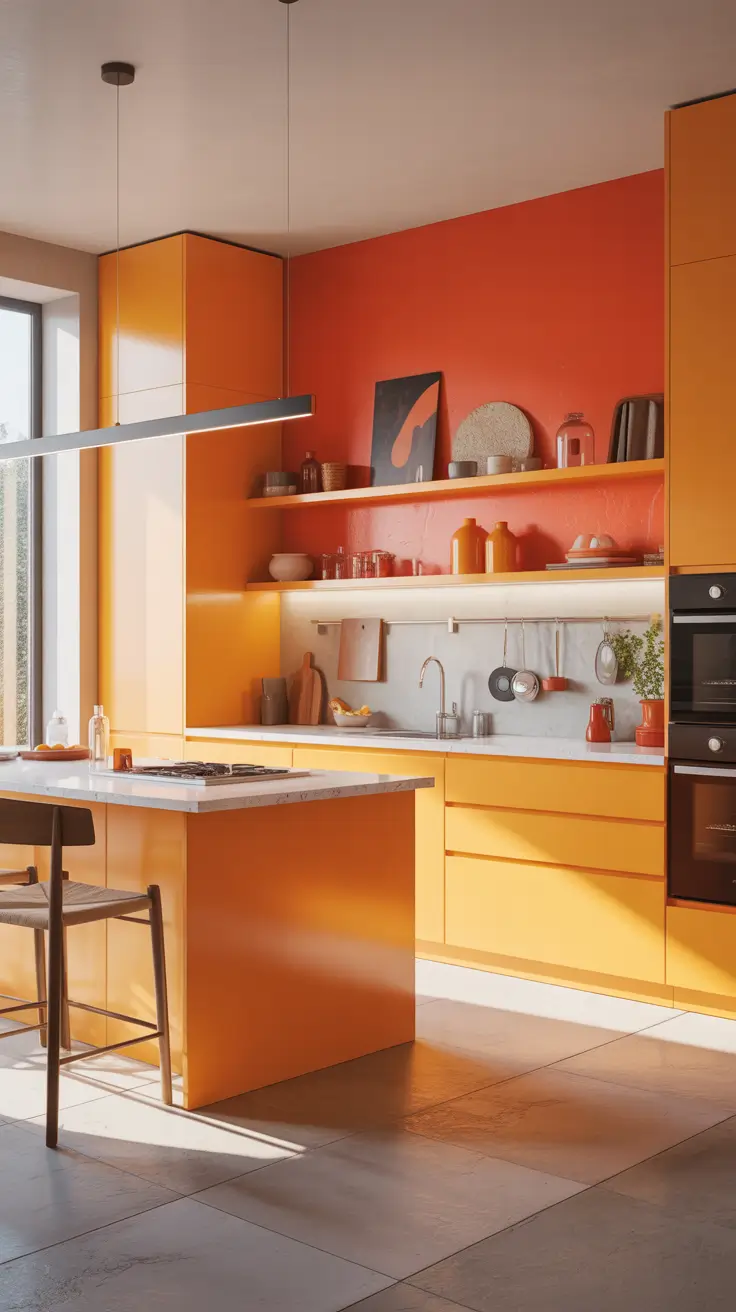 Kitchen Inspiration Ideas 2026 07 — Orange Kitchen Ideas Inspiration With Bold Accent Walls