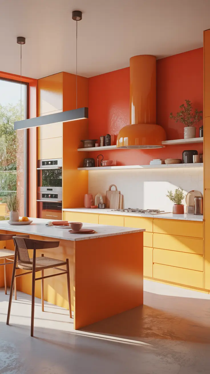 Kitchen Inspiration Ideas 2026 07 — Orange Kitchen Ideas Inspiration With Bold Accent Walls