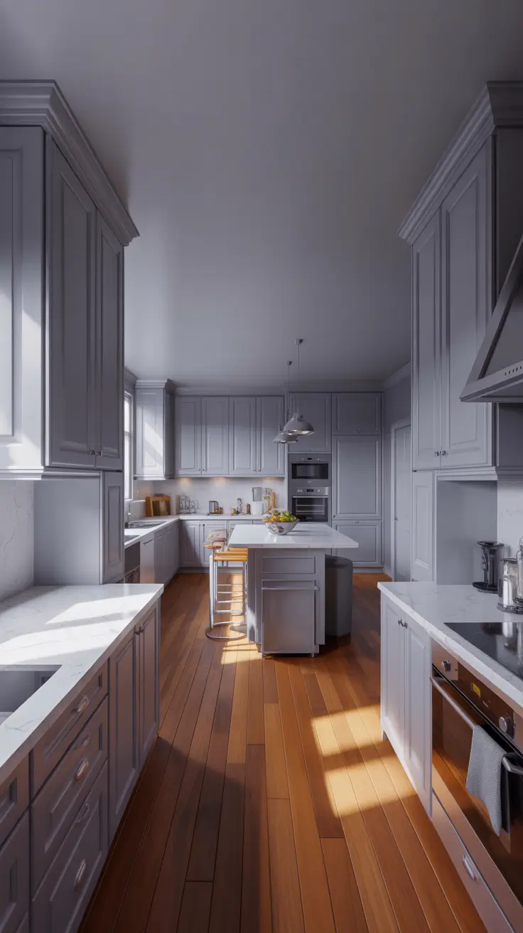 Kitchen Makeover Ideas 2026 Sophisticated Gray Kitchen With Island