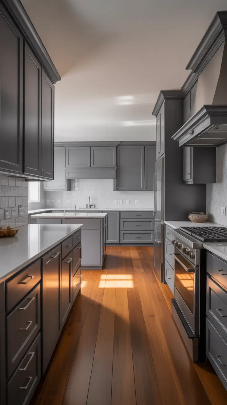 Kitchen Makeover Ideas 2026 Gray Kitchen With Marble Counters