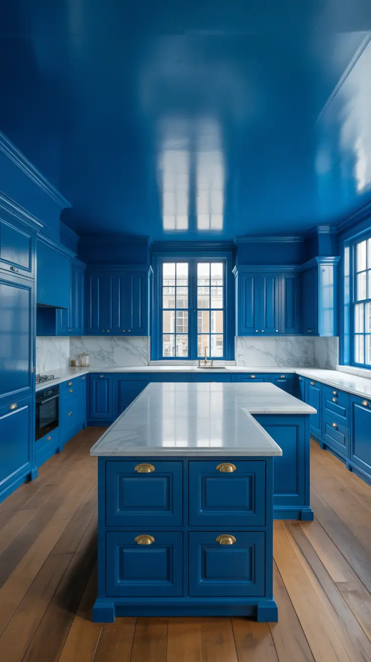 Kitchen Makeover Ideas 2026 Bold Blue Statement Kitchen