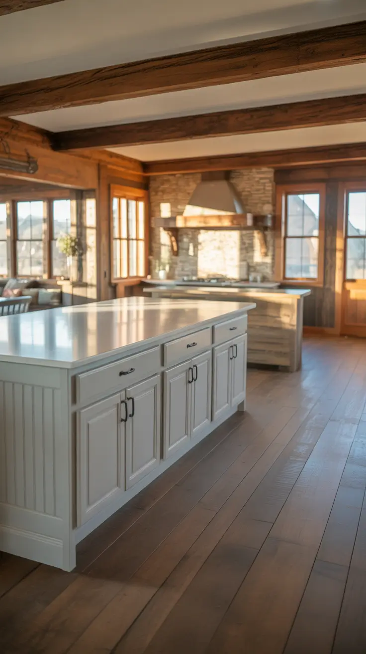Kitchen Makeover Ideas 2026 Rustic Farmhouse Kitchen With Exposed Beams