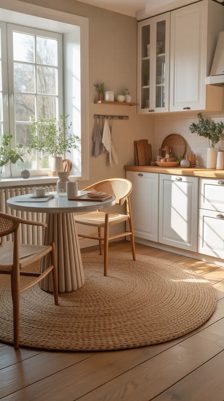 Round Kitchen Rugs Ideas For Breakfast Nooks And Small Spaces