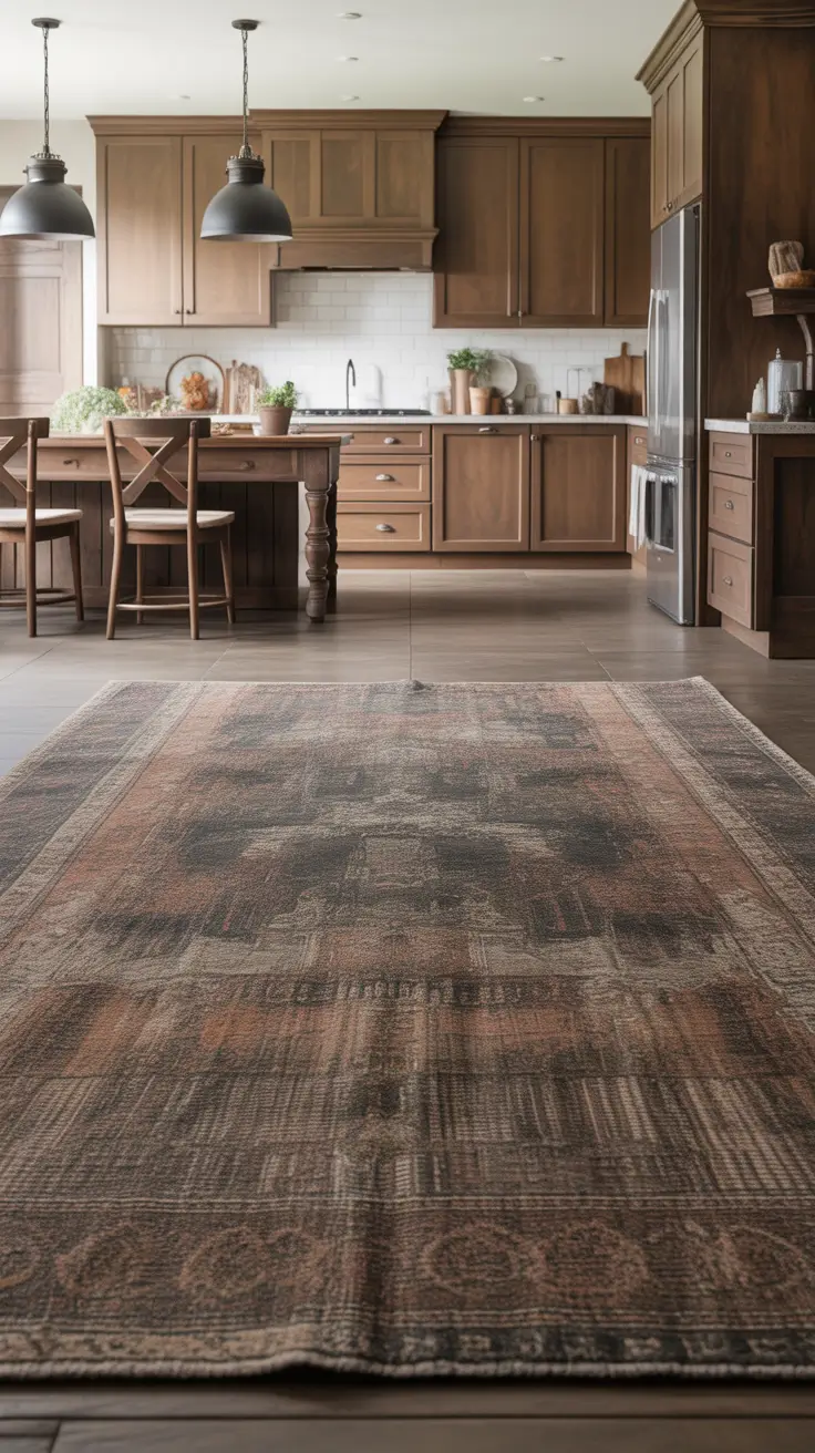 Kitchen Rugs Ideas Modern Farmhouse With Soft Pattern And Vintage Warmth