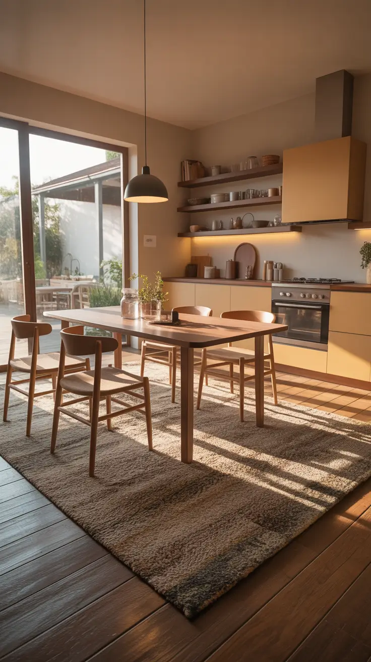 Kitchen Rugs Ideas Under Table For A Dining Zone That Feels Finished