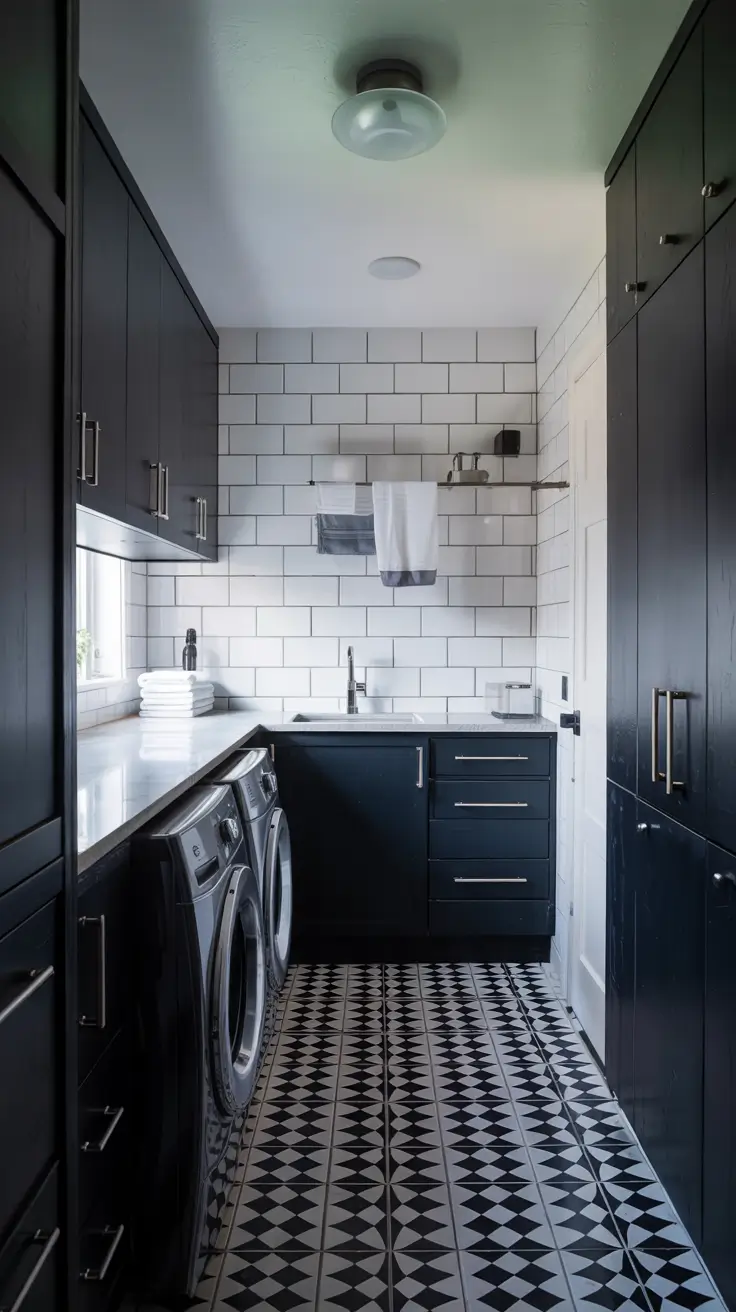 Laundry Room Makeover Ideas 2026 Black And White Laundry Room Ideas Makeover With Modern Contrast And Clean Lines