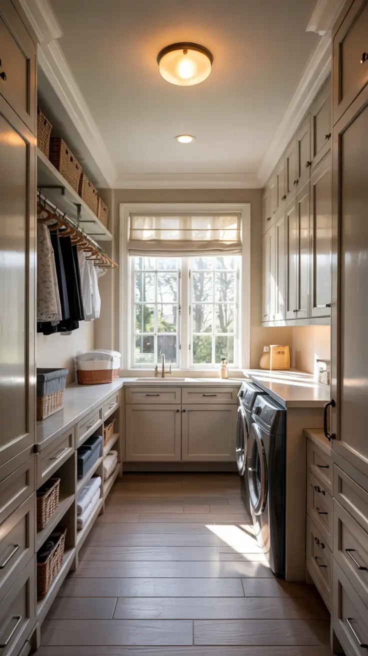Laundry Room Makeover Ideas 2026 Transitional Laundry Room With Built-In Storage And Natural Light