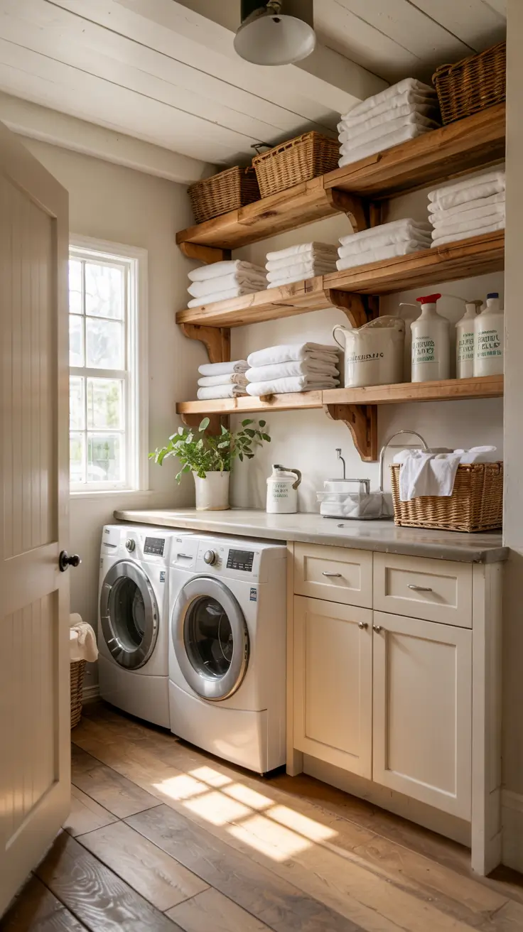 Laundry Room Makeover Ideas 2026 Small Laundry Room Makeover Ideas Farmhouse Style With Rustic Wood Accents
