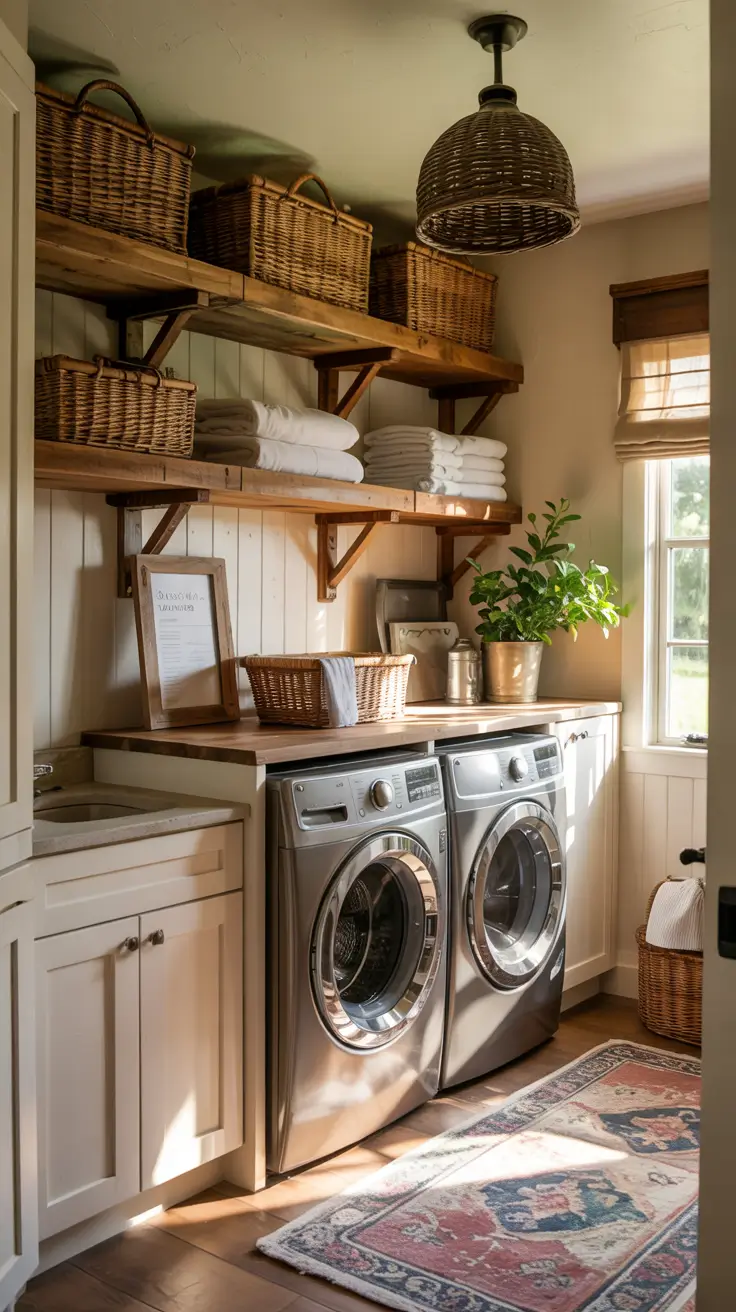 Laundry Room Makeover Ideas 2026 Small Laundry Room Makeover Ideas Farmhouse Style With Rustic Wood Accents