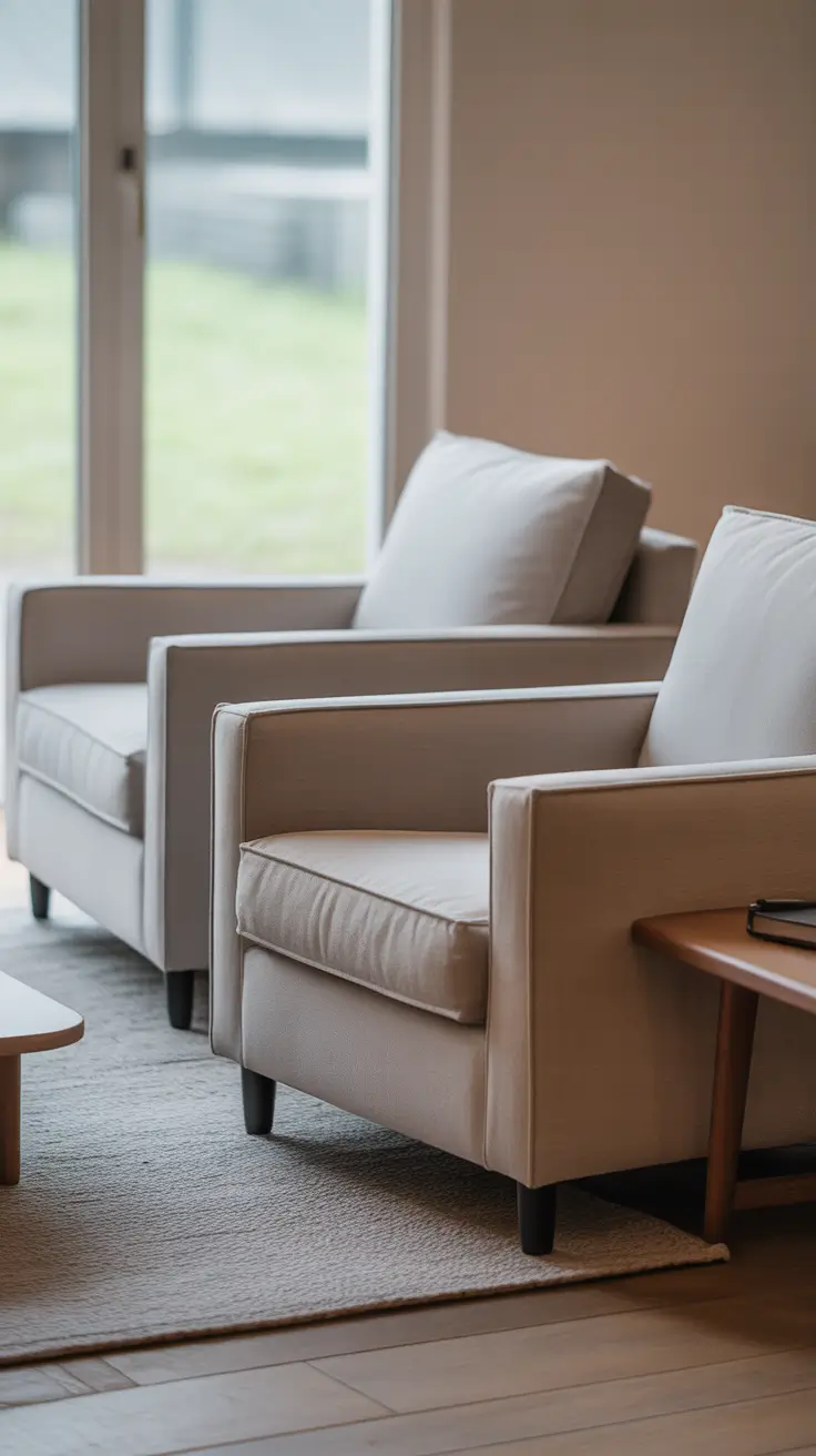 Living Room Chairs Ideas 2026 Living Room Chairs Ideas Soft Cream Minimalist Pairing