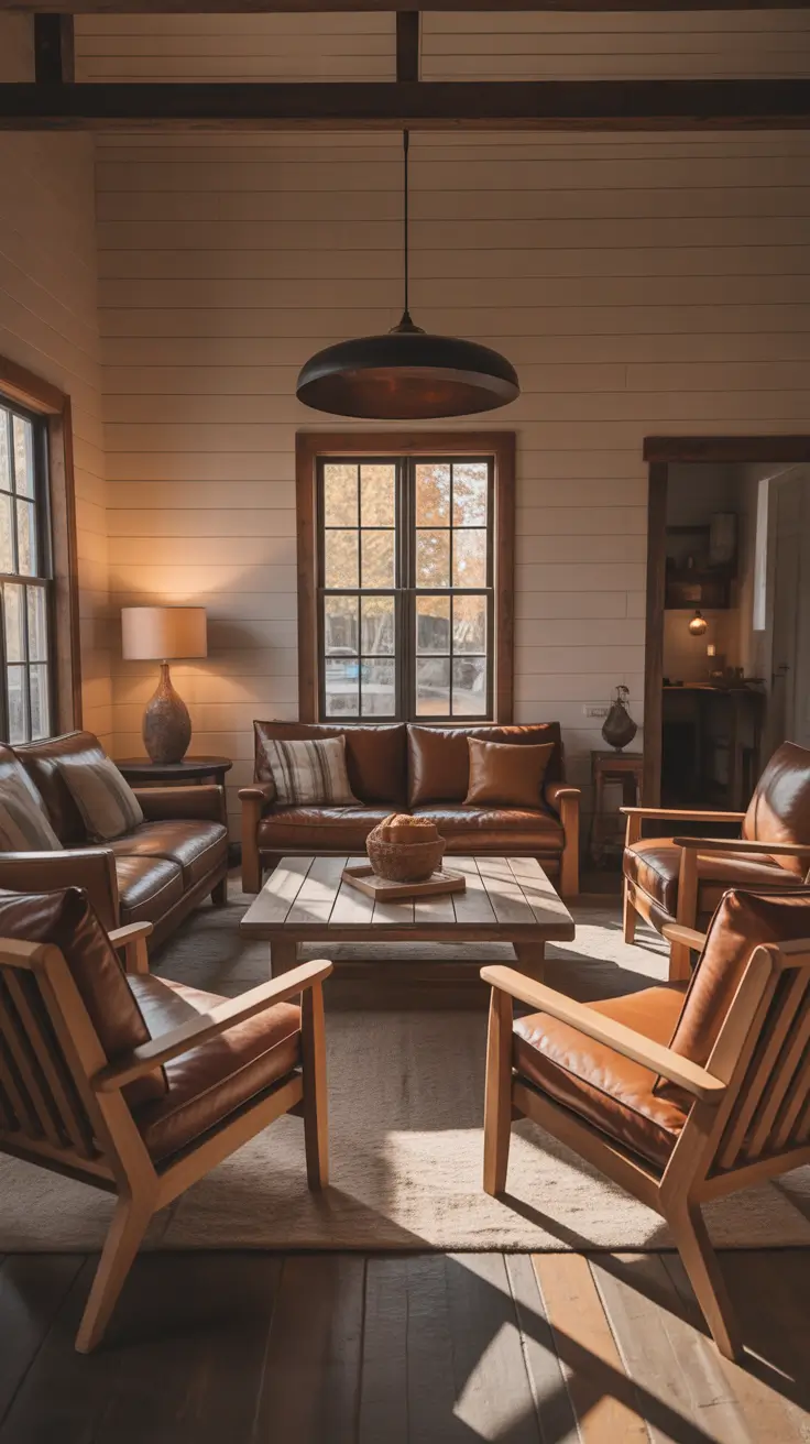 Living Room Chairs Ideas 2026 Living Room Chairs Ideas Warm Wood And Leather Cabin Style