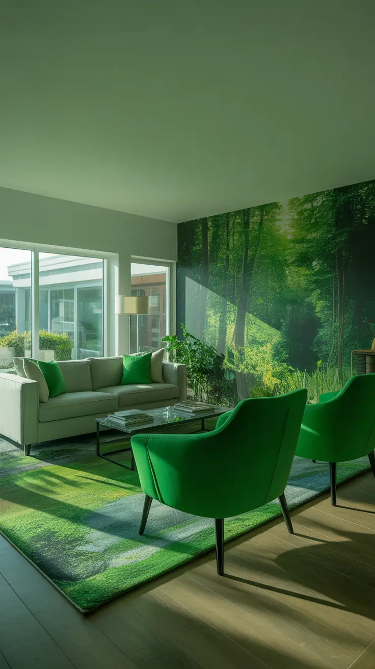 Living Room Chairs Ideas 2026 Living Room Chairs Ideas Green Monochrome Statement