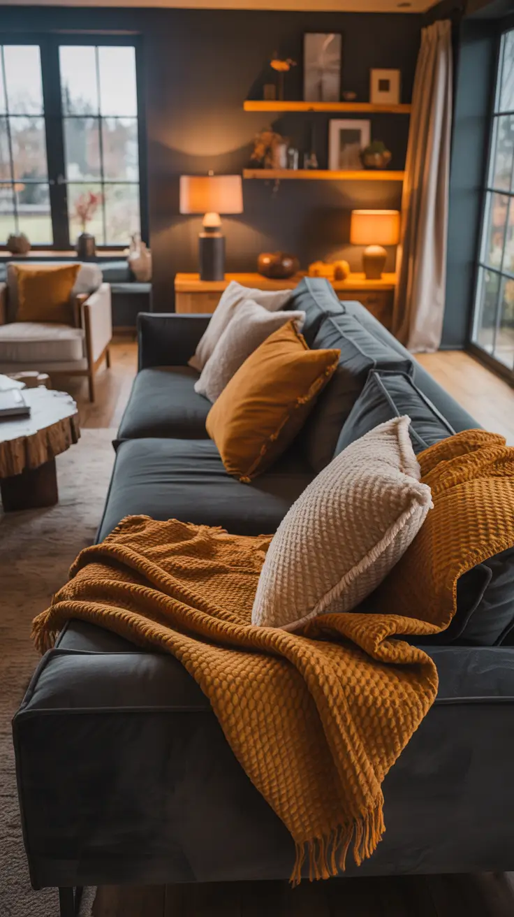 Living Room Inspo 2026 Living Room Inspo Cozy Moody Designs Around A Dark Grey Couch