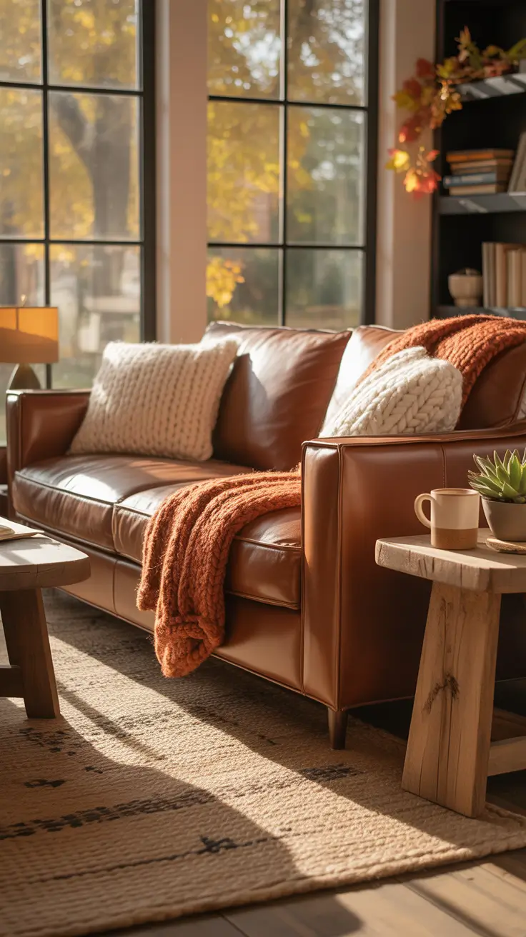 Living Room Inspo 2026 Living Room Inspo Cozy Featuring A Brown Couch And Textured Layers