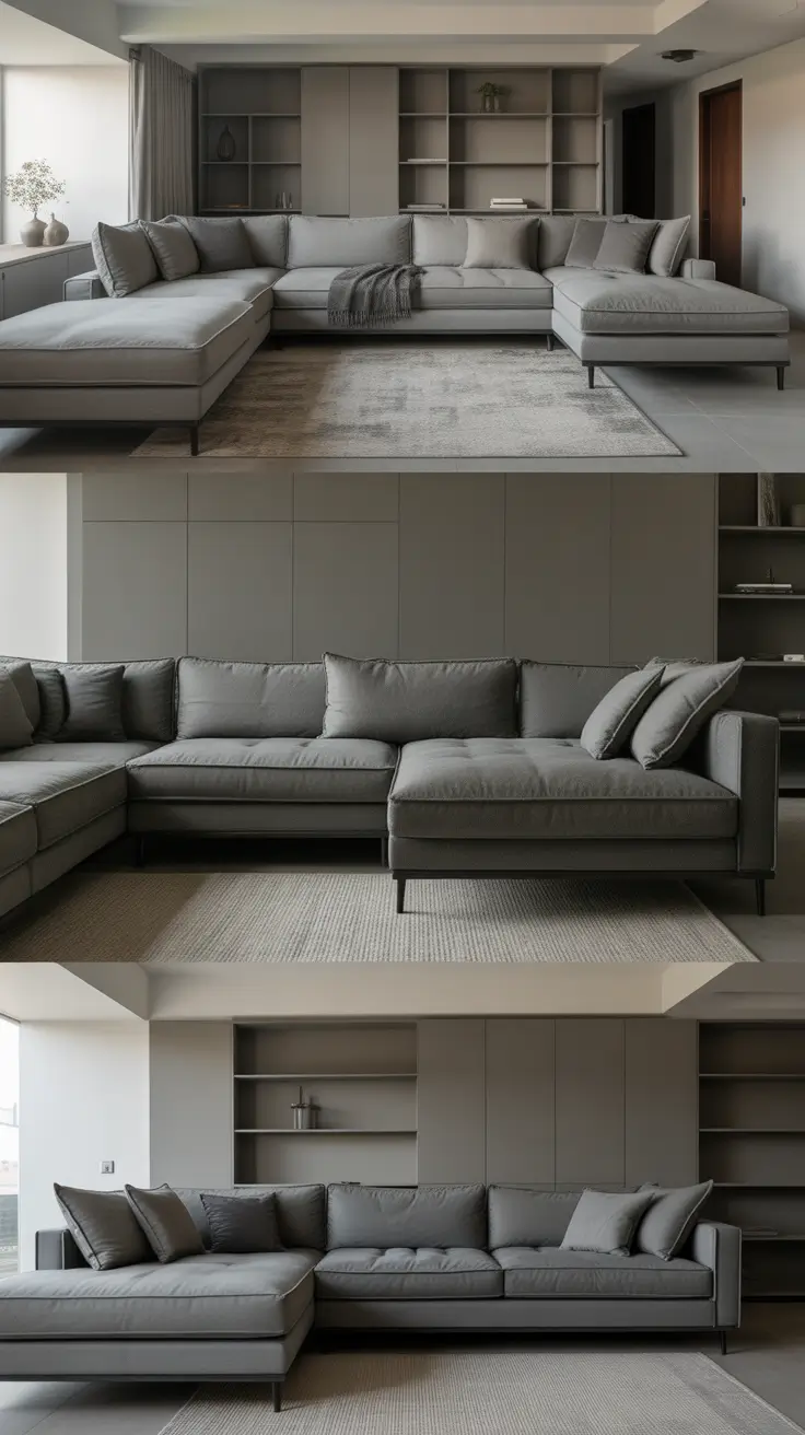 Living Room Inspo 2026 Modern Symmetrical Layout With Neutral Sectionals