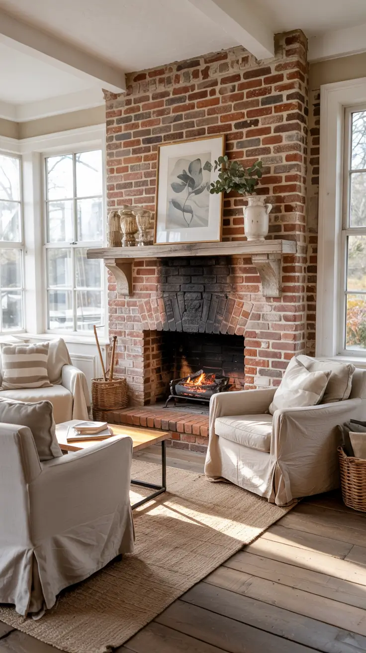 Living Room Makeover Ideas 2026 Fireplace Makeover Ideas For Red Brick Fireplace Living Room