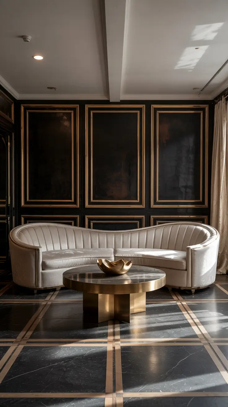 Living Room Makeover Ideas 2026 Glam Black And Gold Design