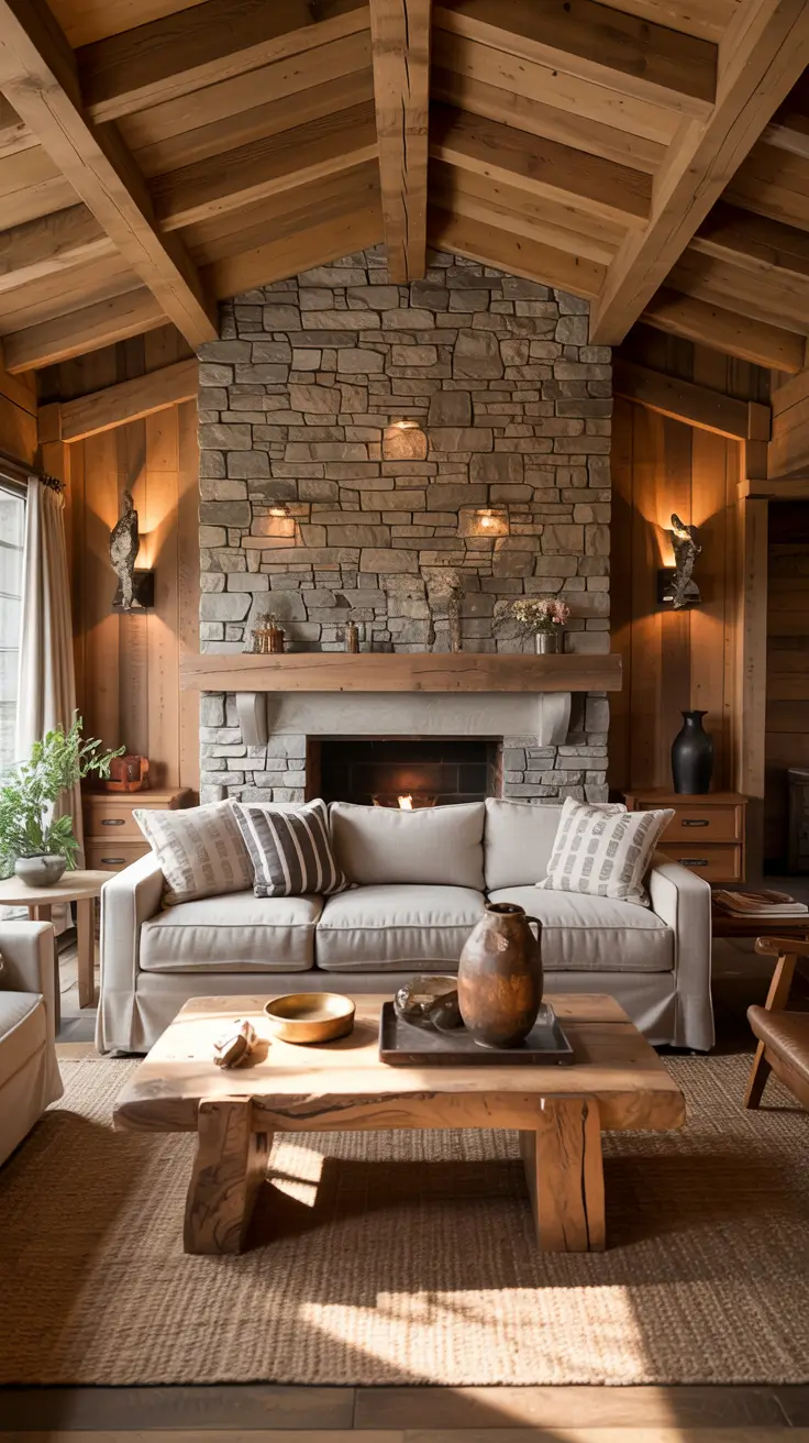 Living Room Makeover Ideas 2026 Cozy Cabin Fireplace Living Room