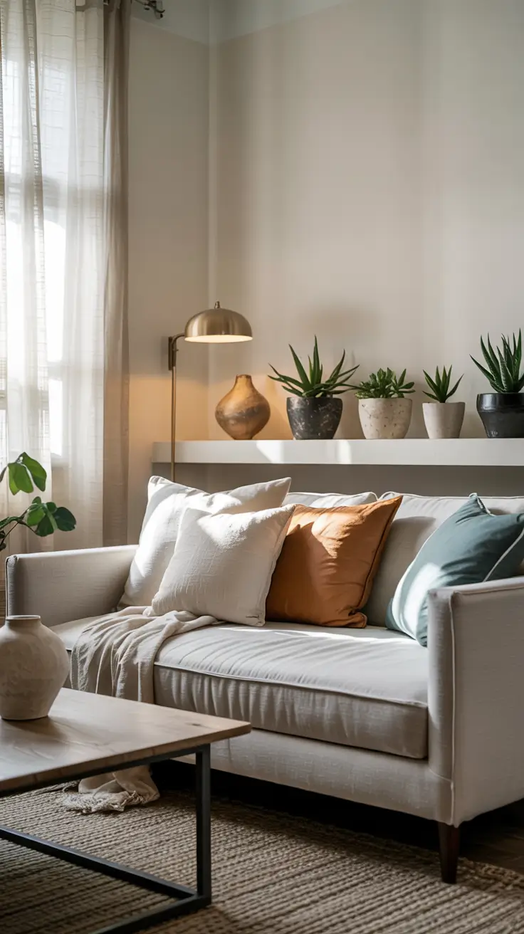 Living Room Makeover Ideas 2026 Cozy Neutral Sofa Styling