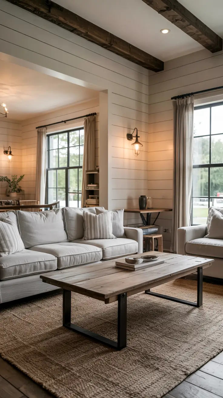 Living Room Makeover Ideas 2026 Farmhouse Shiplap Living Room