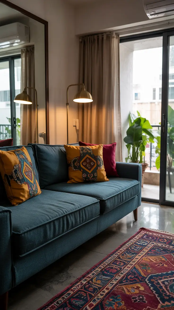 Living Room Makeover Ideas 2026 Cozy Apartment With Colorful Rug