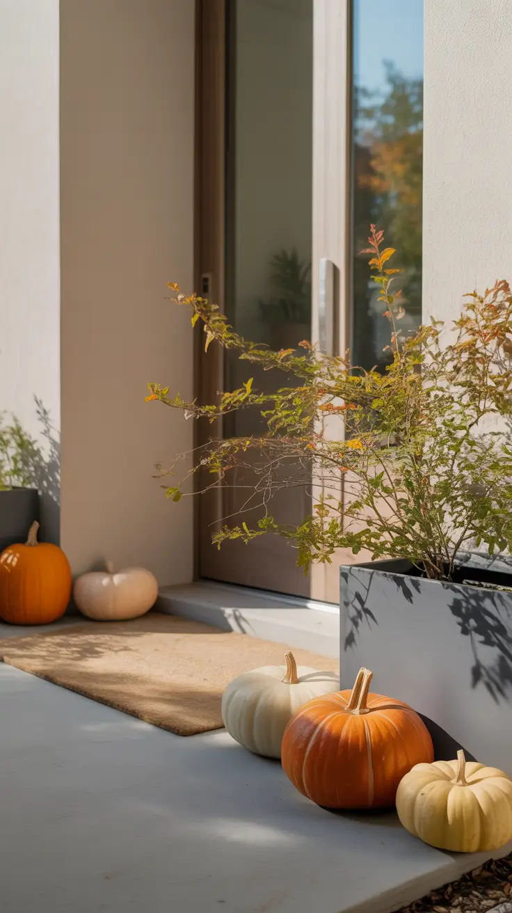 Minimal Halloween Porch Decor With Neutral Tones