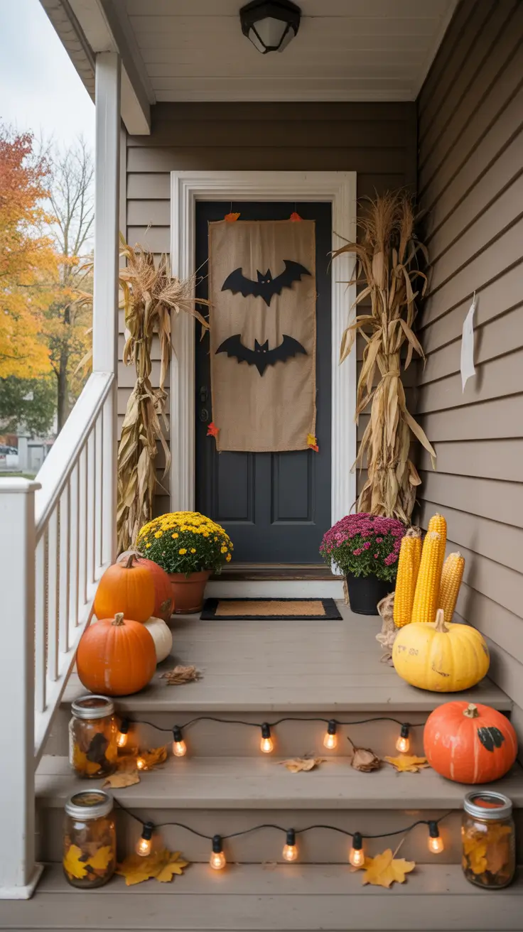 Family Friendly Halloween Porch Decor With Cute Details
