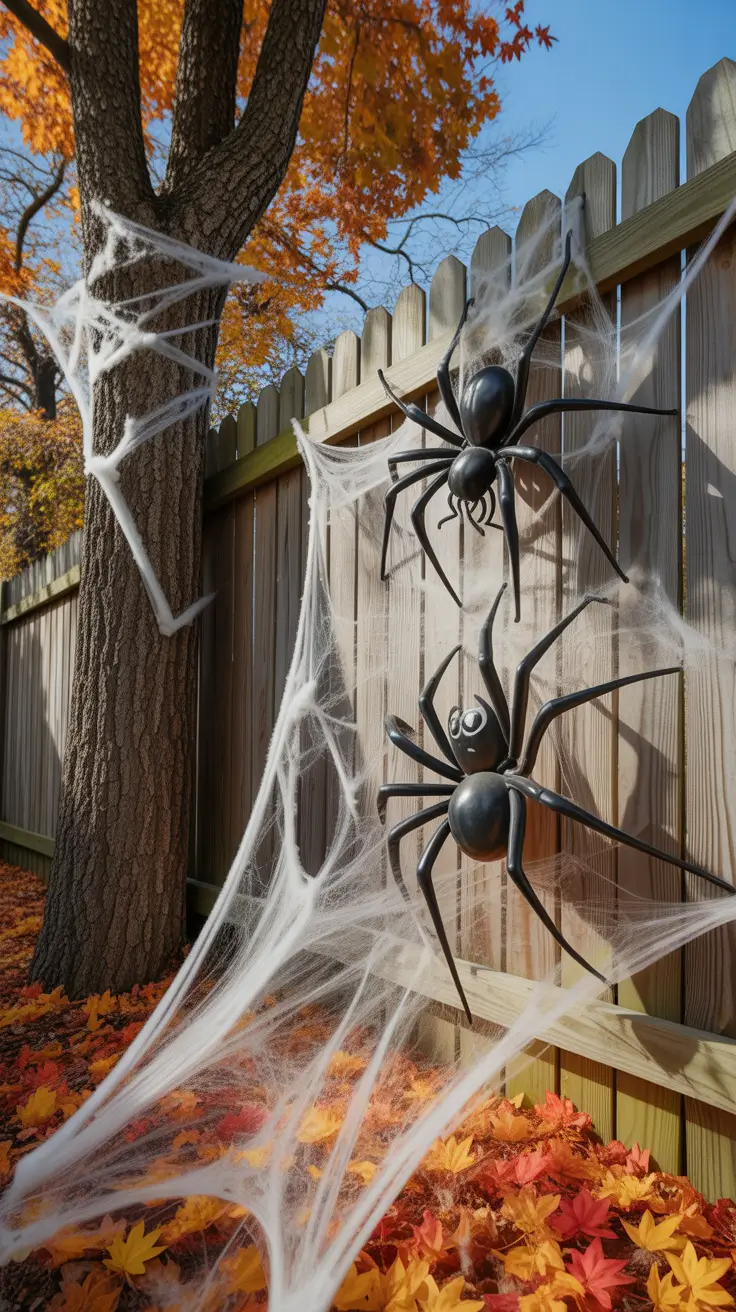 Outdoor Halloween Decor Ideas 2026 Spider Outdoor Halloween Decor Ideas For Fence And Trees
