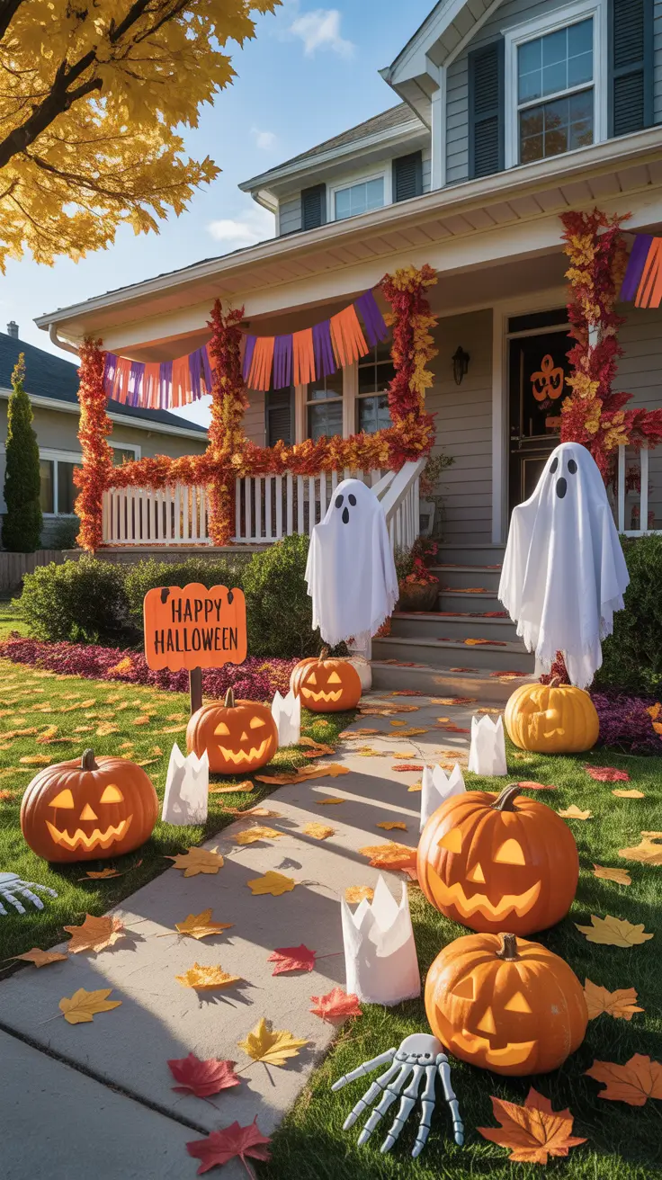 Outdoor Halloween Decor Ideas 2026 Classic Front Yard Outdoor Halloween Decor Ideas With Friendly Glow