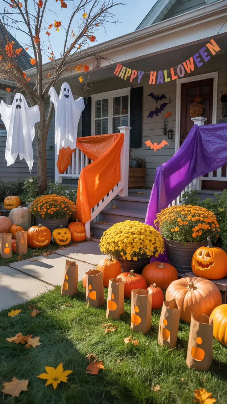 Outdoor Halloween Decor Ideas 2026 Classic Front Yard Outdoor Halloween Decor Ideas With Friendly Glow