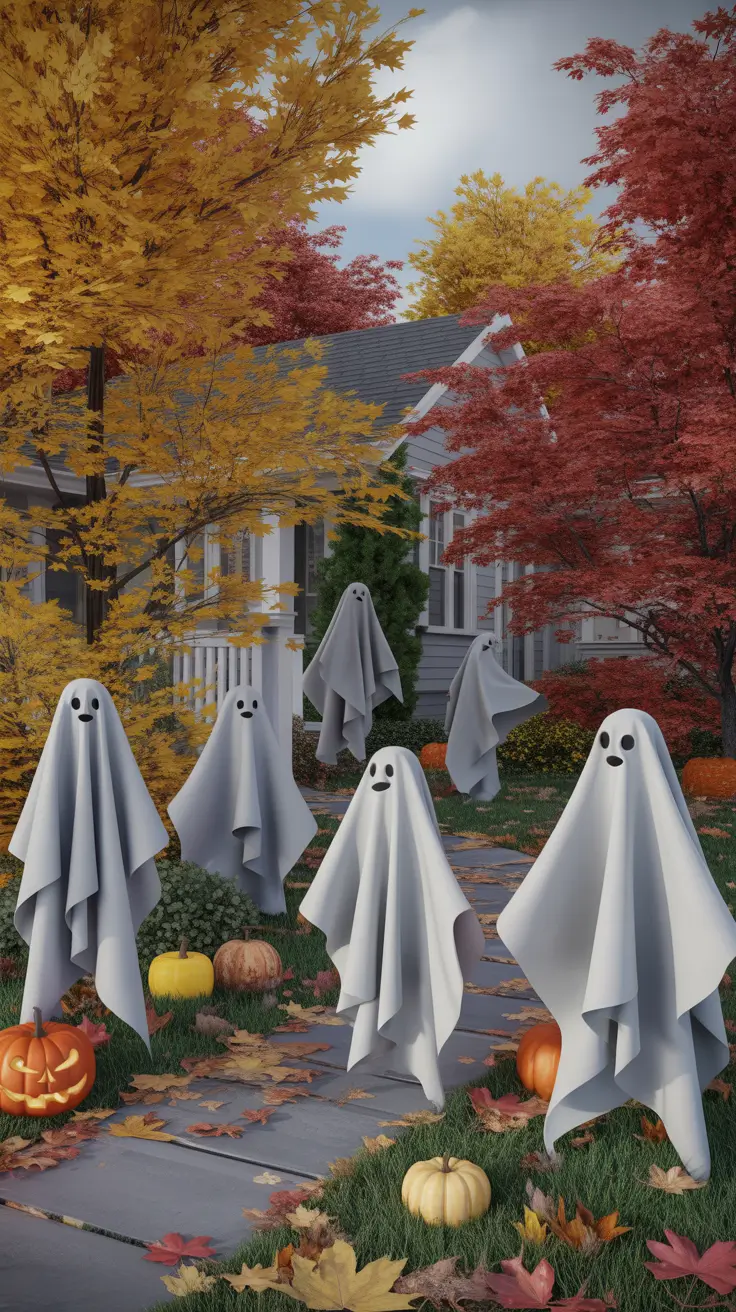 Outdoor Halloween Decor Ideas 2026 Ghost Garden Path Outdoor Halloween Decor Ideas