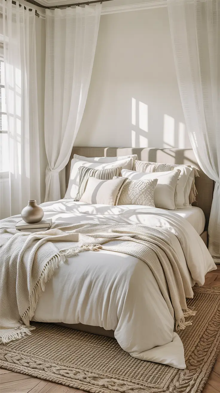Queen Comforter Bedroom Sets Ideas 2026 Light Filled Neutral Queen Size Bed Comforter Bedroom Ideas