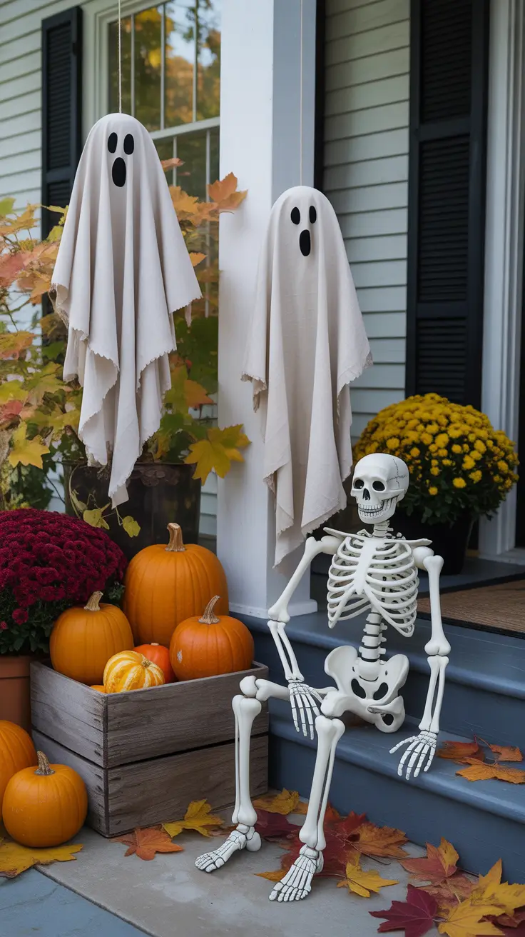 Diy Scary Halloween Decorations Outdoor Front Porch Using Props