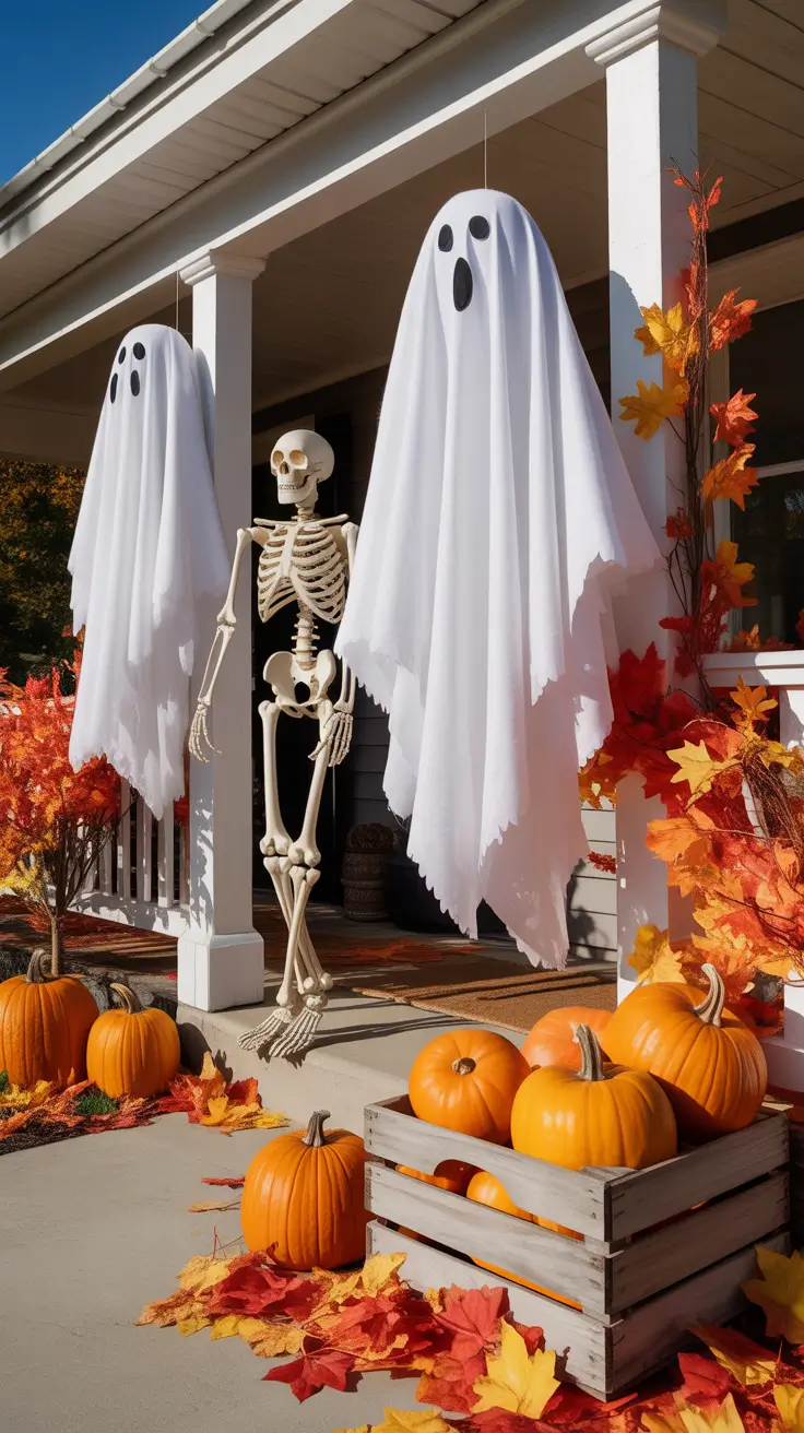 Diy Scary Halloween Decorations Outdoor Front Porch Using Props
