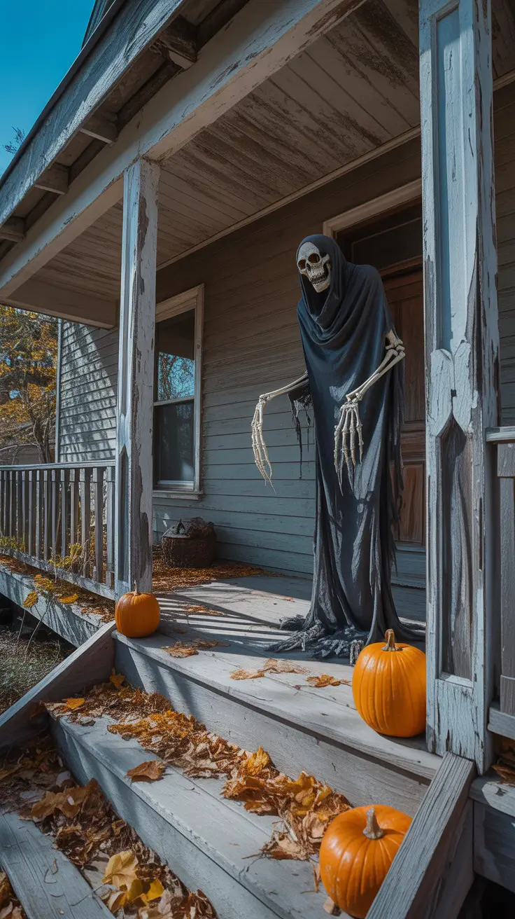 Haunted House Inspired Scary Halloween Porch Decorations