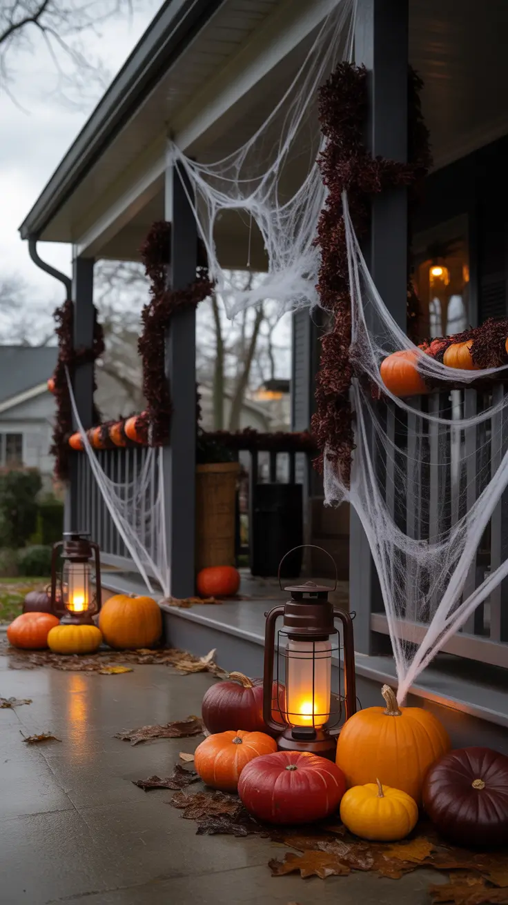 Front Porch Ideas Mixing Fog And Scary Halloween Decorations