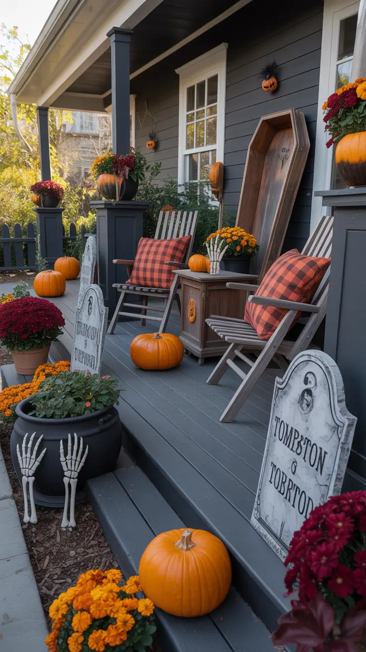 Creative Scary Front Porch Halloween Ideas Decoration With Sound