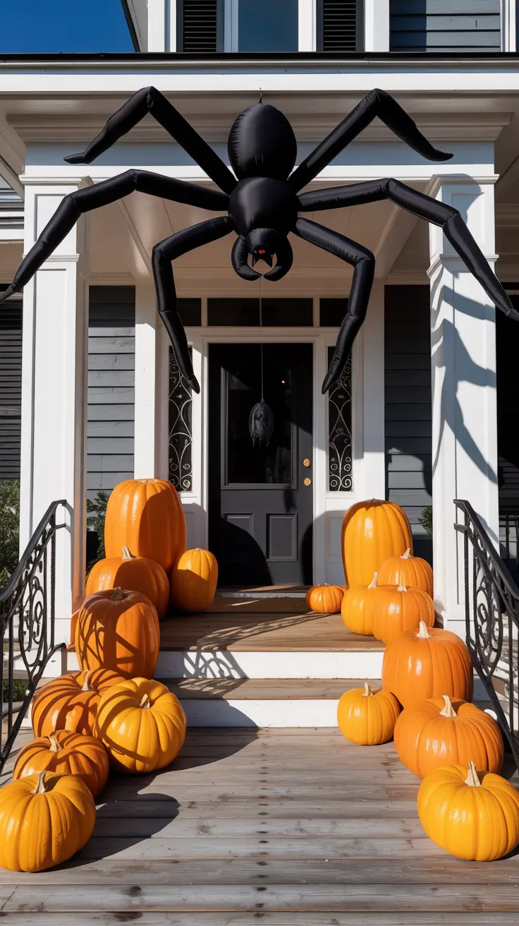 Oversized Statement Props for Scary Front Porch Halloween Decorations