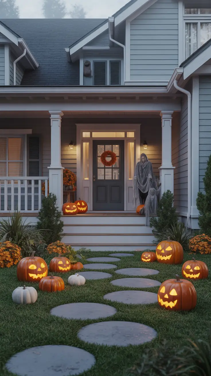 Halloween Outdoor Decorations Porch Scary Enough For Trick Or Treaters