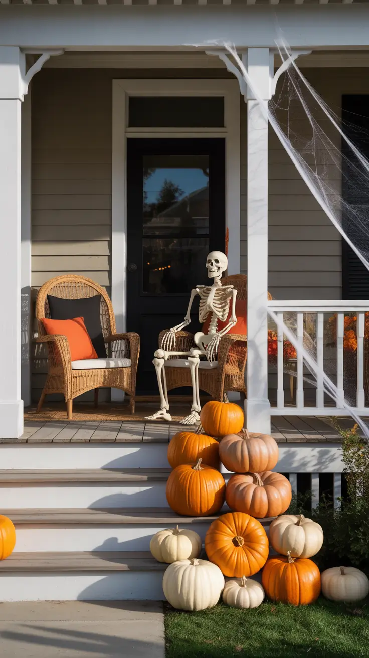 Front Porch Ideas With Scary Halloween Porch Decorations