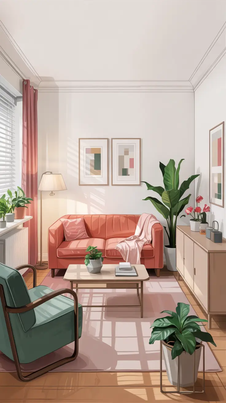 Small Apartment Living Room Ideas 2026 Small Apartment Living Room Ideas Pink And Green Color Story